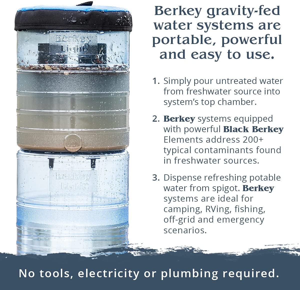 Berkey Authentic Black Berkey Elements - מסננים להחלפת מערכת מים של Berkey (חבילה של 8)